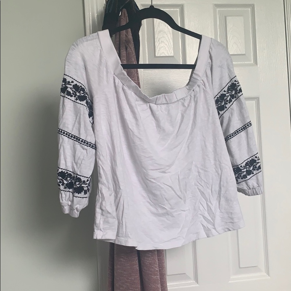 Off-Shoulder Embroidered Top
